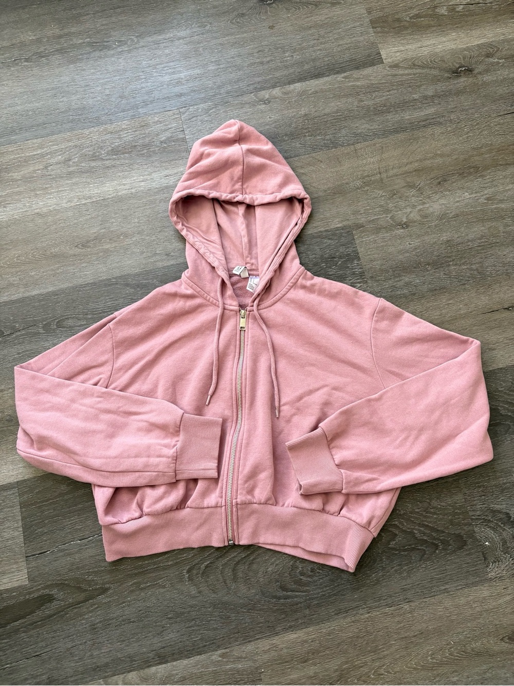 H&M pink Cropped Hoodie